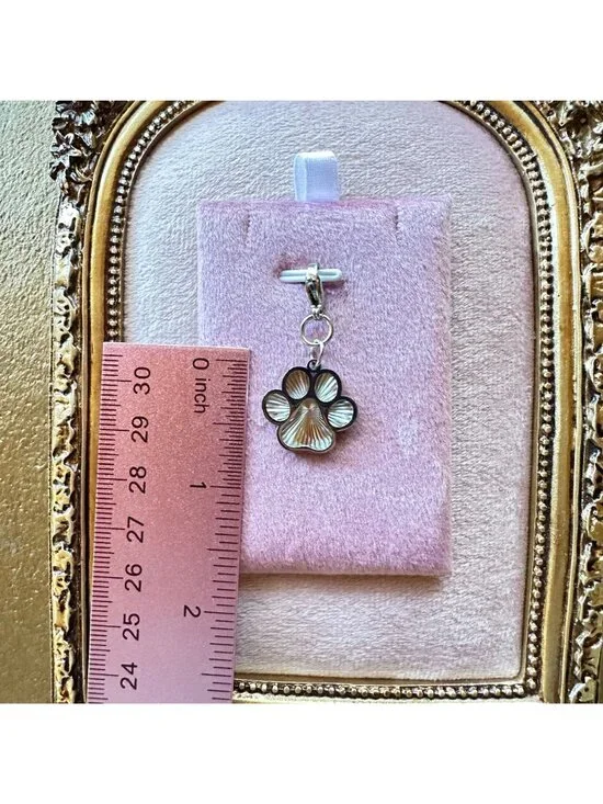 Paw Print Stainless Steel Pendant Charm With Lobster Clasp - Waterproof - Picture 6 of 12